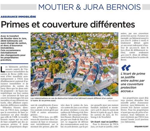 Article du Quotidien jurassien