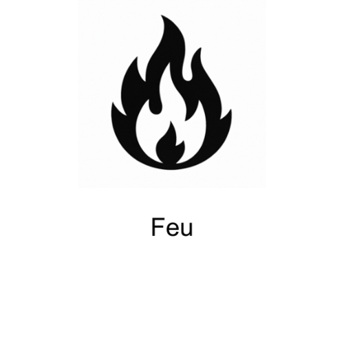 Icône feu avec texte