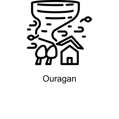 Icône Ouragan avec texte