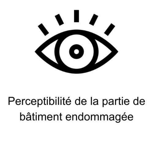 Perceptibilité de la partie de bâtiment endommagée