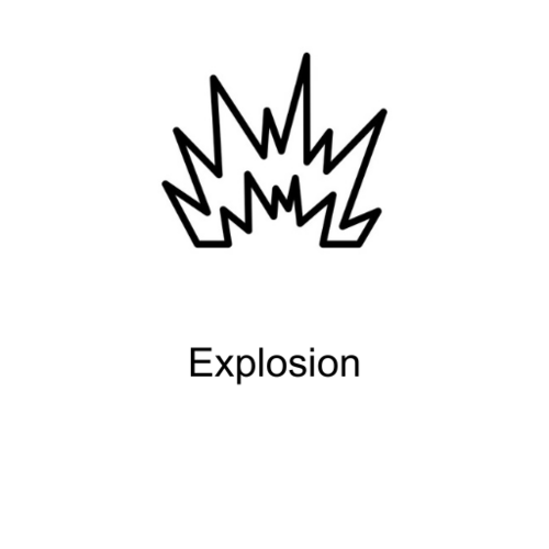 Icône explosion avec texte