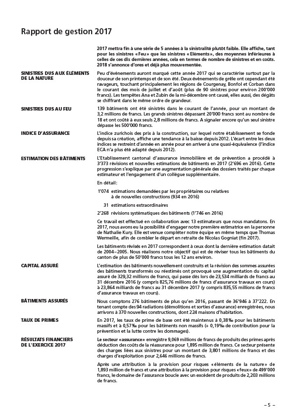 Rapport de gestion 2017  Page 7