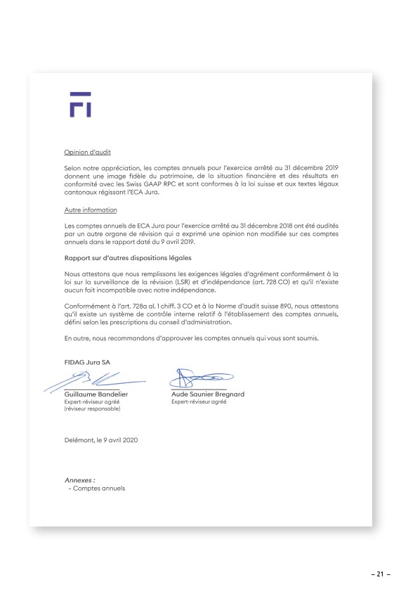 Rapport de gestion 2019  Page 23